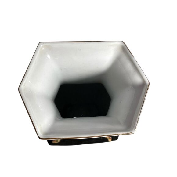 VINTAGE CHINESE FAMILLE ROSE PORCELAIN BLACK BACKGROUND 'LOTUS FLOWER' VASE - Picture 3 of 7